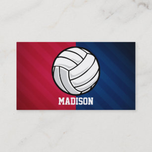 Volleyball; Rot, weiß und Blau Visitenkarte