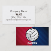 Volleyball; Rot, Weiß und Blau Visitenkarte (Vorne/Hinten)