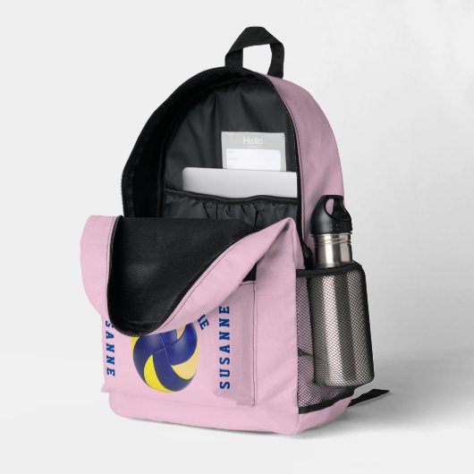 Volleyball Rucksäcke Girly blue Rose Pink sportlic (Rückseitige Ecke links (Offen) )