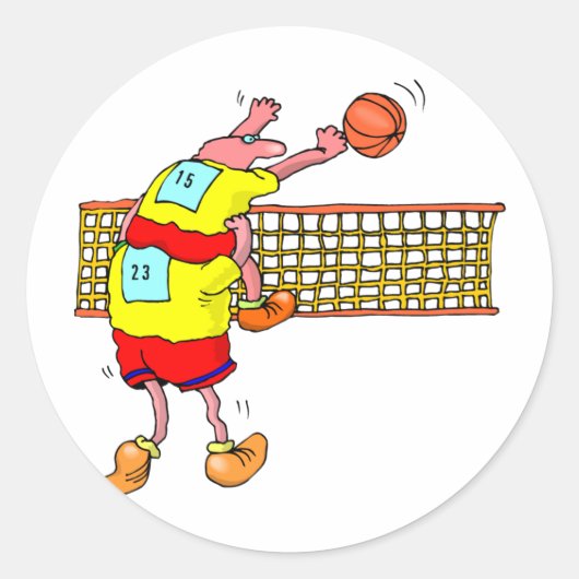Volleyball Runder Aufkleber (Vorderseite)