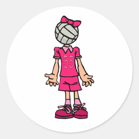 Volleyball Runder Aufkleber (Vorderseite)