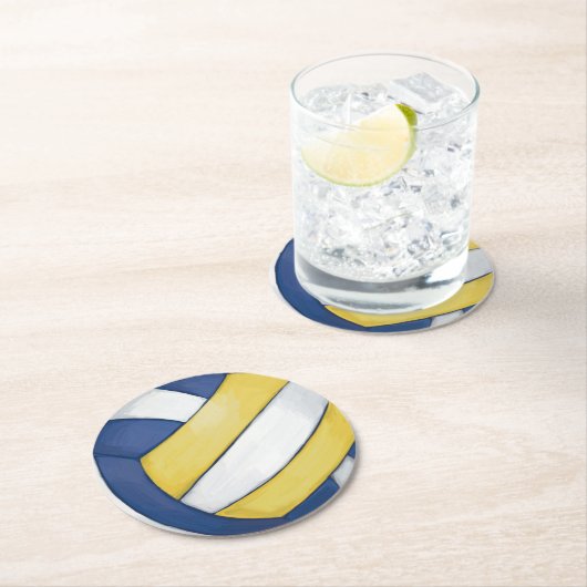 Volleyball Runder Pappuntersetzer (Vor Ort)