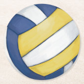 Volleyball Runder Pappuntersetzer (Vorderseite)