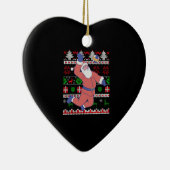 Volleyball Santa Claus Ugly Weihnachten Keramik Ornament (Rechts)