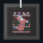 Volleyball Santa Claus Ugly Weihnachten Ornament Aus Glas<br><div class="desc">Volleyball Weihnachtsdesign für einen Volleyballspieler für das nächste Volleyballspiel.</div>
