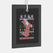 Volleyball Santa Claus Ugly Weihnachten Ornament Aus Glas (Vorderseite Rechts)