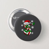Volleyball Santa Hat Snowman Xmas Funny Volleyball Button (Vorne & Hinten)