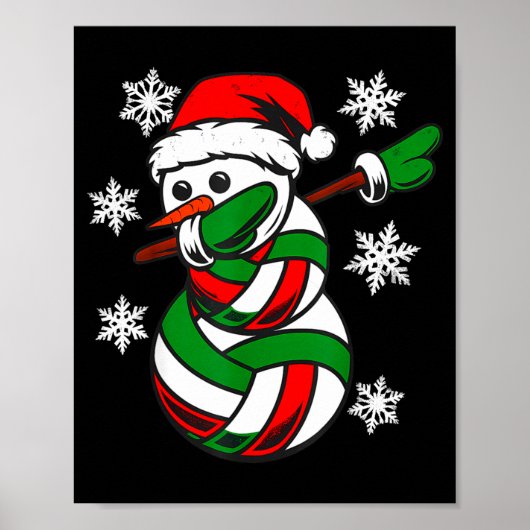 Volleyball Santa Hat Snowman Xmas Funny Volleyball Poster (Vorne)
