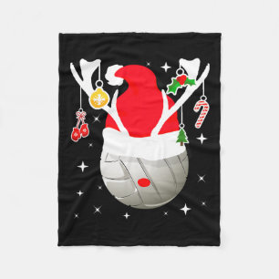 Volleyball Santa Reindeer Christmas Pajama Xmas Pj Fleecedecke