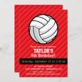 Volleyball; Scarlet Rote Streifen Einladung (Vorne/Hinten)