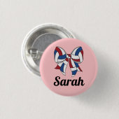 Volleyball-Schleifen-Knopf Button (Vorne & Hinten)