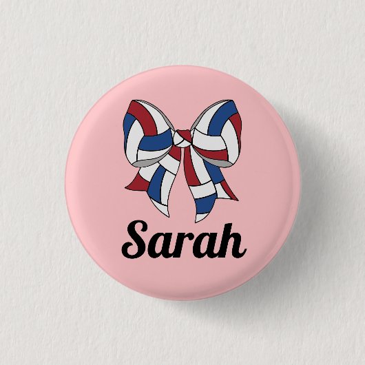 Volleyball-Schleifen-Knopf Button (Vorderseite)