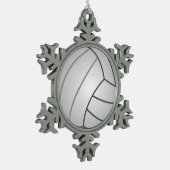 Volleyball Schneeflocken Zinn-Ornament (Links)