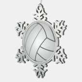 Volleyball Schneeflocken Zinn-Ornament (Rechts)