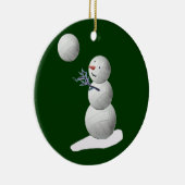 Volleyball-Schneemann Keramik Ornament (Rechts)