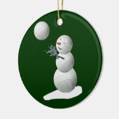 Volleyball-Schneemann Keramik Ornament (Links)