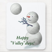 Volleyball-Schneemann-Weihnachten Mousepad (Vorne)