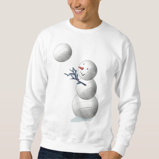 Volleyball-Schneemann-Weihnachten Sweatshirt (Vorderseite)