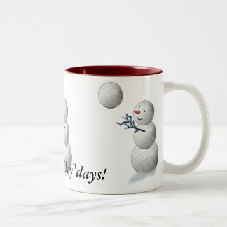 Volleyball-Schneemann-Weihnachten Zweifarbige Tasse