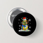Volleyball Schneemann Weihnachtsbaum Lichter Xma Button (Vorne & Hinten)