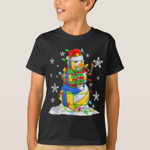 Volleyball Schneemann Weihnachtsbaum Lichter Xma T-Shirt
