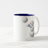 Volleyball-Schneemann Zweifarbige Tasse (VorderseiteRechts)