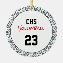 Volleyball School Team Sports Player NUMMER Spaß Keramik Ornament