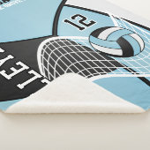 Volleyball 🏐 Schwarz, Baby Blau und Weiß Sherpadecke (3/4)