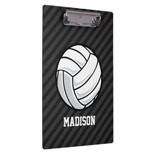 Volleyball; Schwarz & Dunkelgrau Streifen Klemmbrett (Rechts)