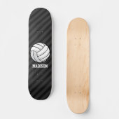 Volleyball; Schwarz & Dunkelgrau Streifen Skateboard (Vorderseite)