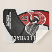 Volleyball 🏐 Schwarz, Dunkle Rede und Weiß Sherpadecke (Vorderseite (Horizontal))