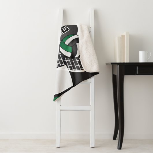 Volleyball 🏐 Schwarz, Grün und Weiß Sherpadecke (Beispiel)