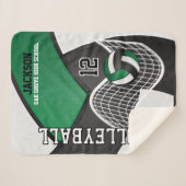 Volleyball 🏐 Schwarz, Grün und Weiß Sherpadecke (Vorderseite (Horizontal))