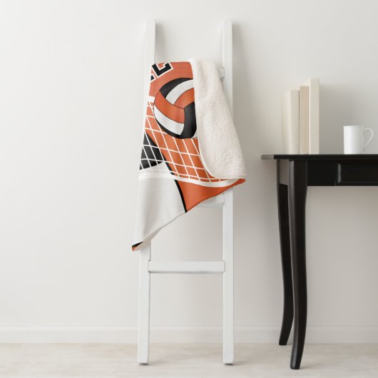 Volleyball 🏐 Schwarz, Orange und Weiß Sherpadecke (Beispiel)