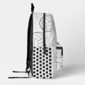 Volleyball-Schwarz-weiß-Teamlogo Bedruckter Rucksack (Links)