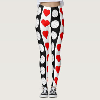 Volleyball Schwarz-weiße und rote Kontrastkammern Leggings