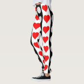 Volleyball Schwarz-weiße und rote Kontrastkammern Leggings (Links)
