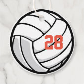 Volleyball Schwarzes Orange Sportmannschaft Nummer Geschenkanhänger (Vorderseite)