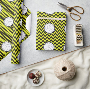 Volleyball-schwarzes Zickzack plus Ihr Geschenkpapier