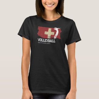 Volleyball Schweiz Flaggen Mädchen Volleyball Frau T-Shirt