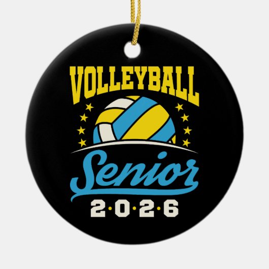 Volleyball Senior 2026  Keramik Ornament (Vorne)