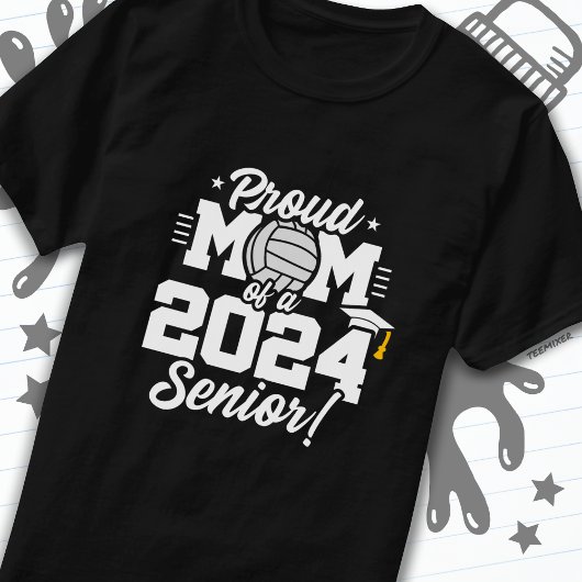 Volleyball Senior Class 2024 Abschluss Proud Mama T-Shirt