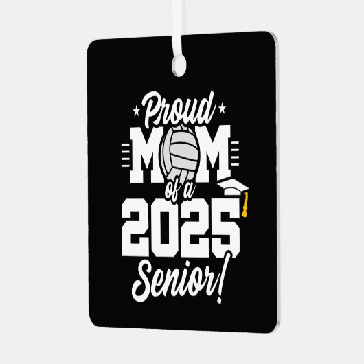 Volleyball Senior Class 2025 Abschluss Proud Mama Ornament Aus Metall (Vorderseite links)