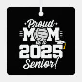 Volleyball Senior Class 2025 Abschluss Proud Mama Ornament Aus Metall (Vorderseite)