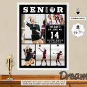 Volleyball Senior Graduation 5 Photo Collage Poster