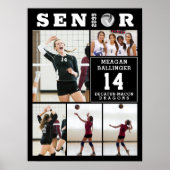 Volleyball Senior Graduation 5 Photo Collage Poster (Vorne)
