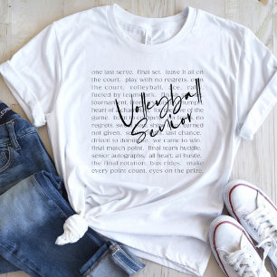 Volleyball Senior Motivierend Phrases Typografie T-Shirt
