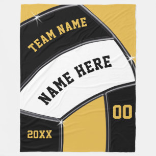 Volleyball Senior Nachtgeschenke Ideen, Black Gold Fleecedecke