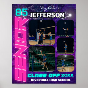 Volleyball Senior Night Foto-Collage-Plakat Poster