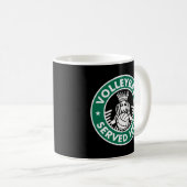 Volleyball serviert heiß - Großer Volleyball Kaffeetasse (VorderseiteRechts)